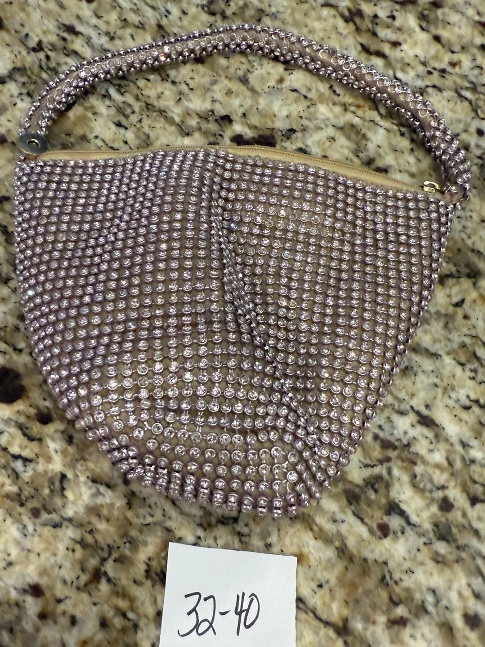 Rhinestone formal mini bag gold cloth interior special occasions - Picture 14 of 14